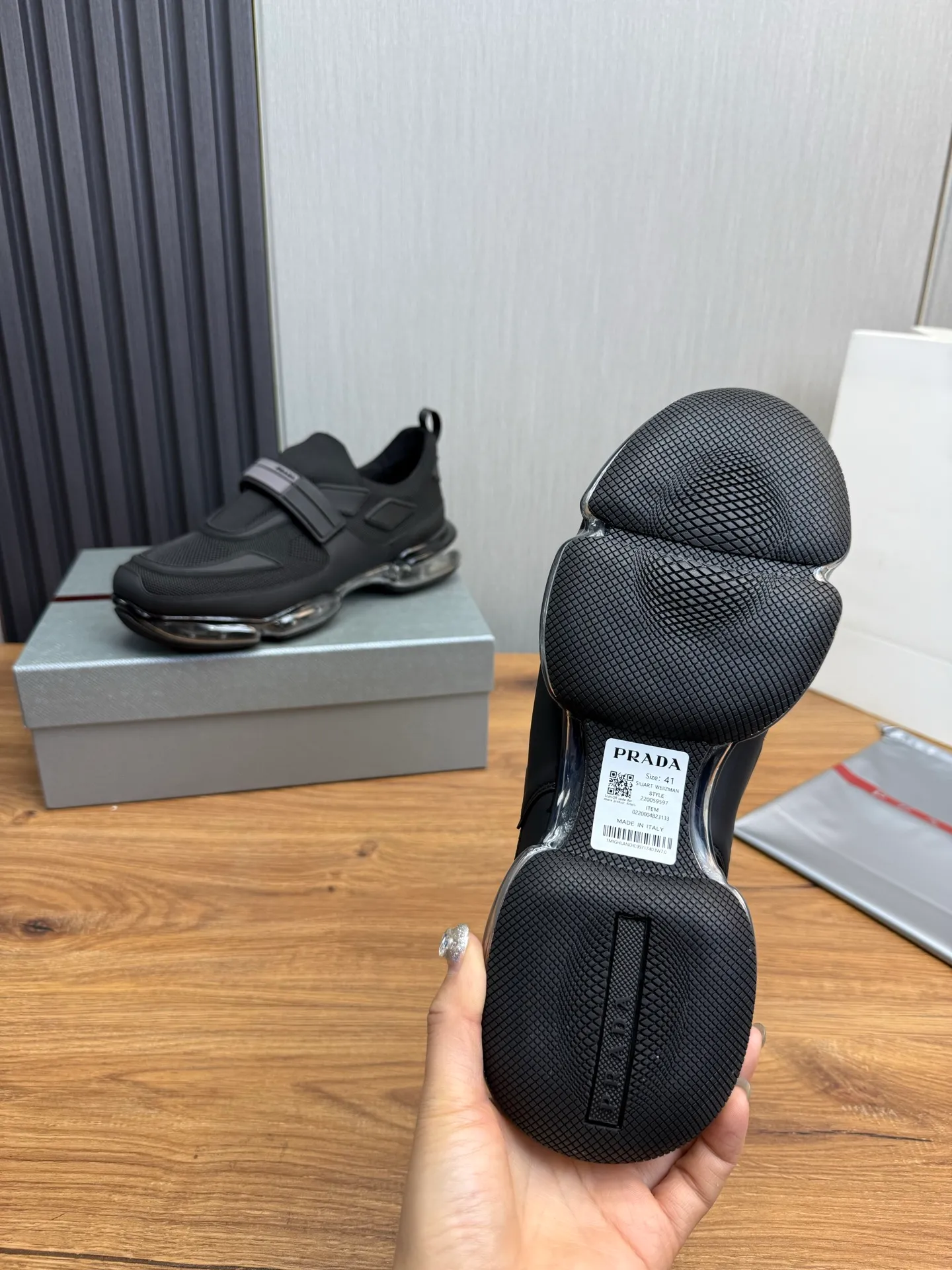 Men's shoes 💰640💰 [PRADA] Men's shoes are popular in the counter, high-quality shipments ✔️Official website synchronization, original fly-woven epoxy fabric + cowhide lining, 1⃣️ to 1⃣️ replica, original air-cushion original bottom, 38-45 (one size larger)